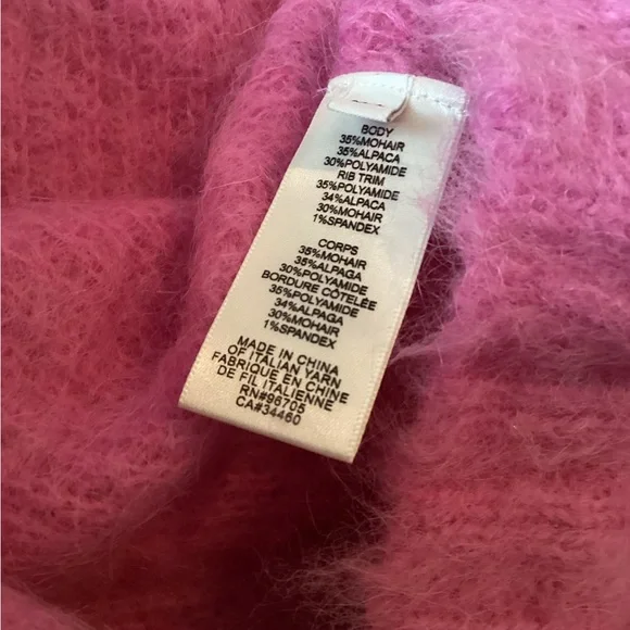 Rebecca Taylor Oversized Pink Brushed Finish Mohair Alpaca Cardigan Size M/L - Picture 8 of 8